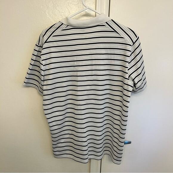 Nike Dri-Fit Polo Men’s M White, Grey, Black Striped Polo - Picture 2 of 5